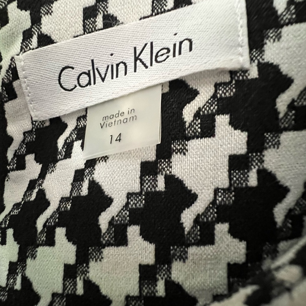 Calvin Klein Black and White Houndstooth Garment